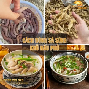 Cách dùng sá sùng khô nấu phở Gà & Bò ngọt thanh tự nhiên